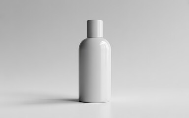 Simple gray cylindrical bottle with narrow neck and flat cap