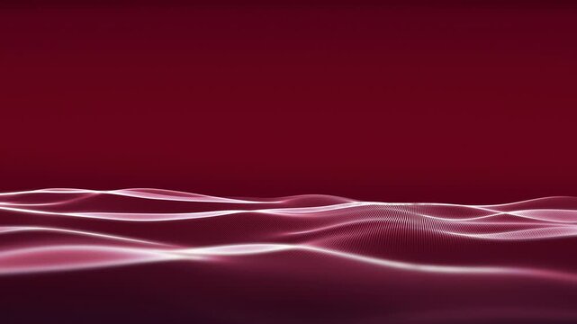 Red Elegant Wave Particles Seamless Loop Background