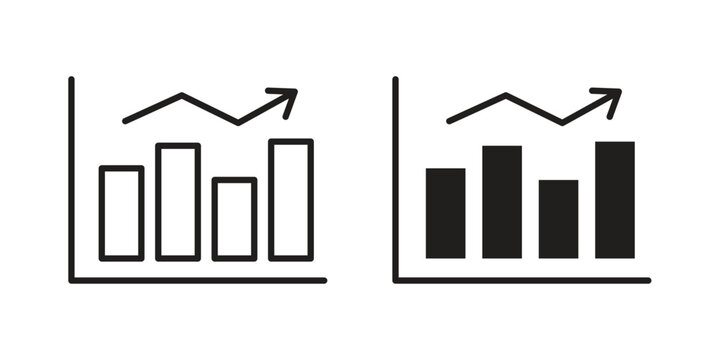 Chart histogram icon. linear style sign for mobile concept and website ui design