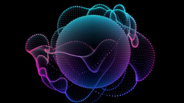 Wave particle digital splash array glitch sphere distortion datum technology cyberspace network business computer abstract futuristic information database programming software future