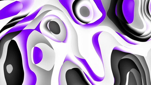Looping abstract visuals. Hypnotic repetitive pattern of flowing liquidlike layered colors. Continuously looping abstract fractal waves featuring luminous dotted outlines