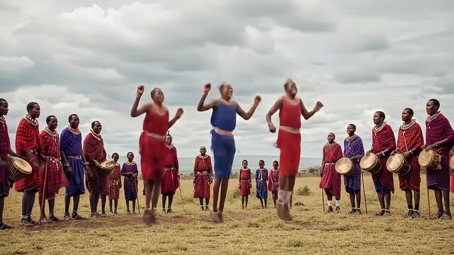 Maasai Tribe Jumping Dance - A Celebration of Culture and Tradition.