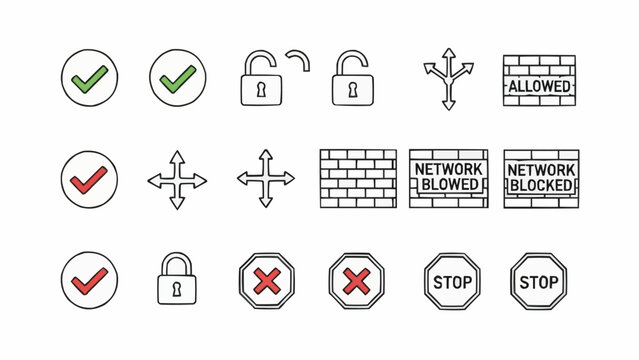 Security icons for network protection.