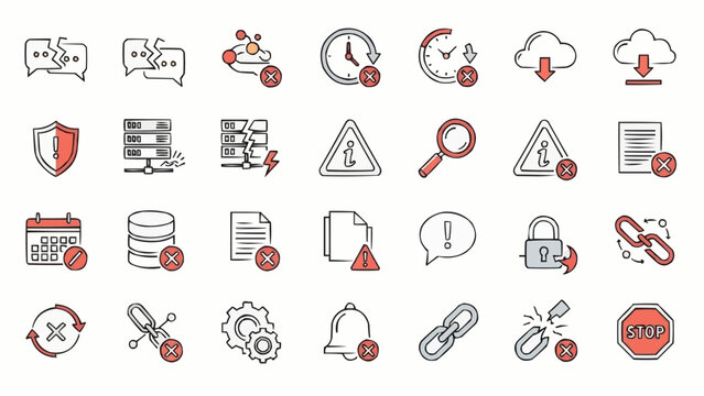 Security icons and warning symbols.