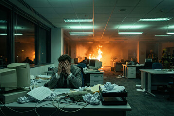 Financial Collapse and Corporate Crisis Visual Concept.