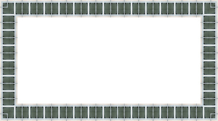Gemusterter freigestellter rechteckiger Bilderrahmen