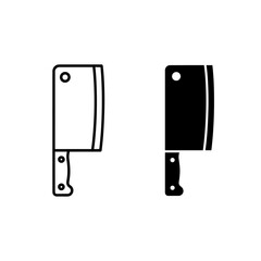 A black and white illustration of two butcher knives Vector