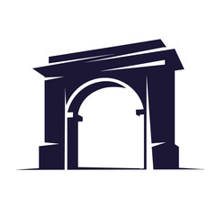Fototapeta premium Stylized archway icon in modern graphic design 