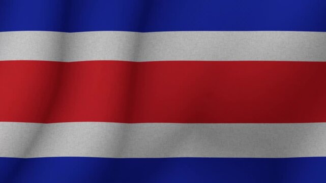 The flag of the flag Republic of Costa Rica. The flag of Costa Rica flag in 3d format. 1080p HD animation for presentation