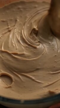 Brown creamy peanut butter