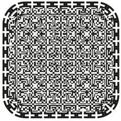 Fototapeta premium Square tech pattern. Geometrical maze Vector. Symmetrical monochrome texture. Abstract orbital structural system.