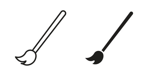 Paint brush icon. linear style sign for mobile concept and website ui design