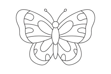 Fototapeta premium Funny Butterfly Coloring Page Cartoon Vector for Kids