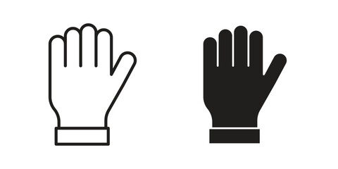 Fototapeta premium Raised hand icon. linear style sign for mobile concept and website ui design