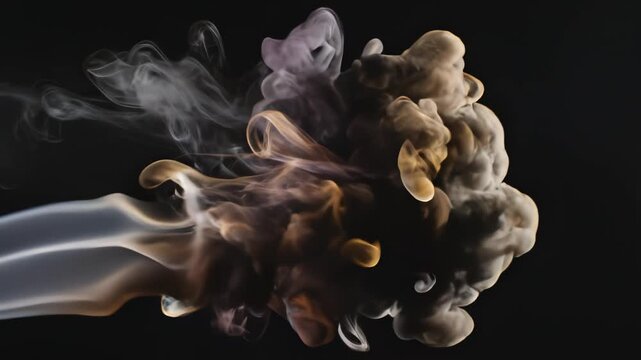 Smoke cloud on black background
