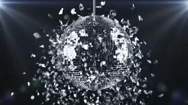 abstract sphere explosion, digital disintegration, futuristic background