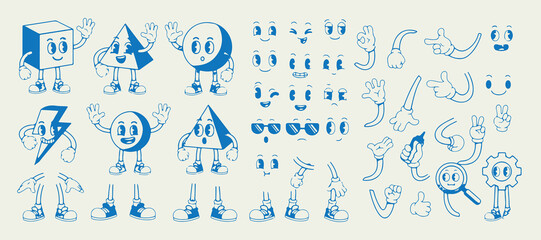 Obraz premium Blue Smiley Face Clipart, Coffee Cup Doodle Art, Cute Blue Icon Set, Kawaii Sticker Sheet PNG, Blue Aesthetic Doodle Bundle, Retro Smiley Illustration, Hand Drawn Blue Elements