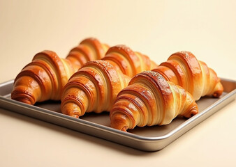 croissant on wooden table