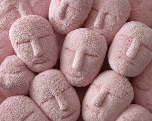 Stone Carved Face Sculptures Generative AI