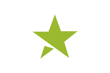 Obraz premium A light green star is situated on a transparent background.