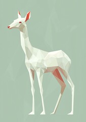 Abstract geometric representation of a deer on a soft green background