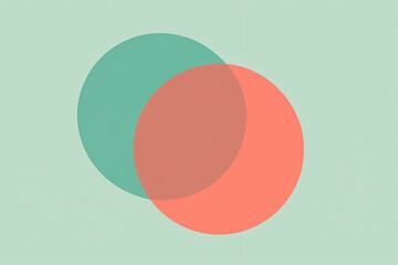 Minimalist Overlapping Circles in Soft Green Background Color