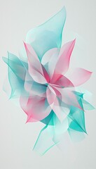 Fototapeta premium Delicate Abstract Floral Design with Soft Pink and Aqua Tones
