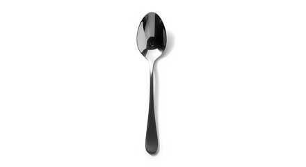 Shiny Silver Spoon Isolated on White Background for Culinary Use.