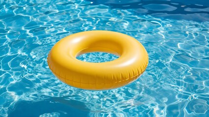 yellow inflatable ring in pool