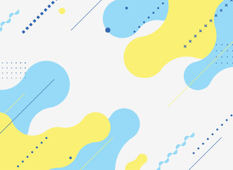 ブルーとイエローの流体幾何学抽象背景デザイン