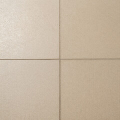 Fototapeta premium Square ceramic tiles with visible grout lines and light surface staining from wear