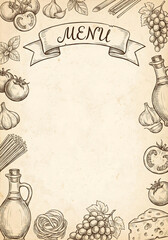 Vintage Italian restaurant menu background