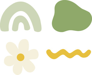 pastel colorful abstract landscape flower shapes vector