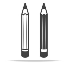 Pencil icon transparent black vector isolated illustration