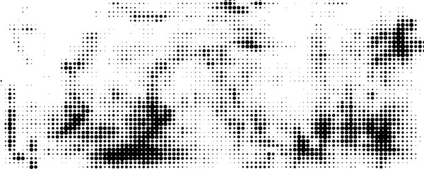 Halftone gradient. Dotted gradient, smooth dots spraying and halftones dot background seamless horizontal geometric pattern vector