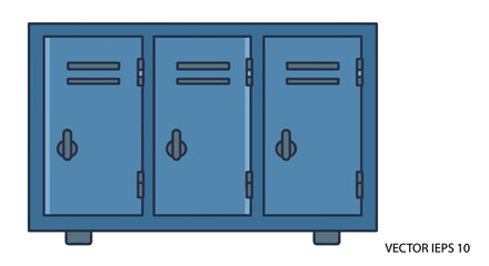 Blue Metal Lockers with Combination Locks.