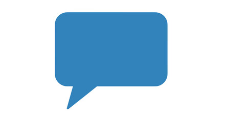 Blue Speech Bubble Icon Simple Design.