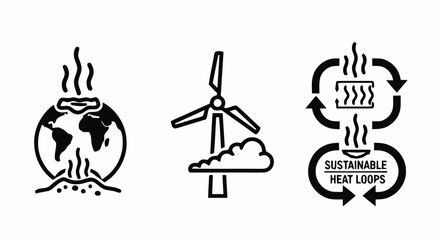 Fototapeta premium Sustainable Energy Icons for Eco Friendly Solutions.
