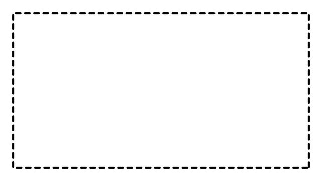 Line dot Rectangle frame animation. Rectangular doodle scribble motion graphics. dots rotating in a circle 4k video.