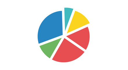 Fototapeta premium Colorful Pie Chart with Six Sections.