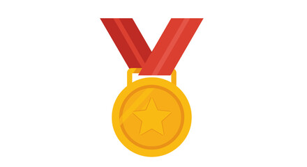 Golden Medal with Red Ribbon 1.
