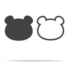 Bear head shape icon transparent vector isolated illustration