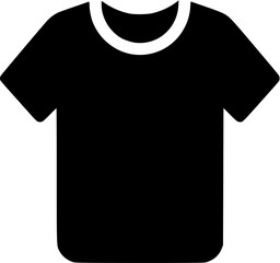Basic crew neck t-shirt apparel vector silhouette clothing template icon