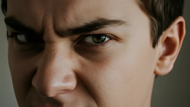 Intense Gaze - A Close-Up of a Mans Angry Expression.