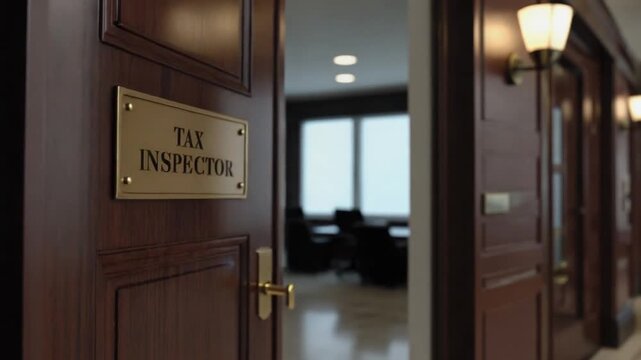 Door of a tax inspector office.