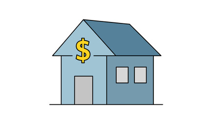 Fototapeta premium House with Dollar Sign on Front.