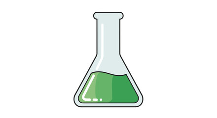 Laboratory Erlenmeyer Flask with Green Liquid.