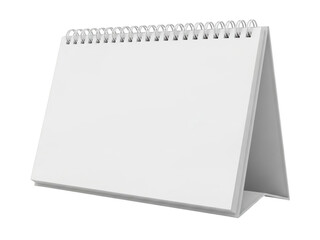 A blank white desk calendar on a plain background isolated on transparent background