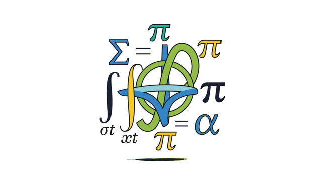 Mathematical Symbols and Equations Logo Design.