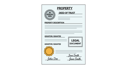 Property Deed Document with Official Seal.